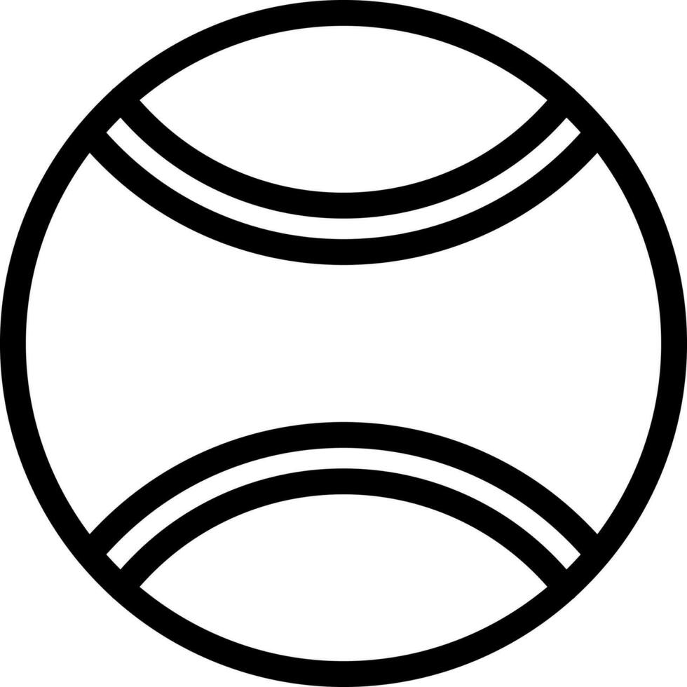 platt stil av tennis boll ikon i tunn linje konst. vektor