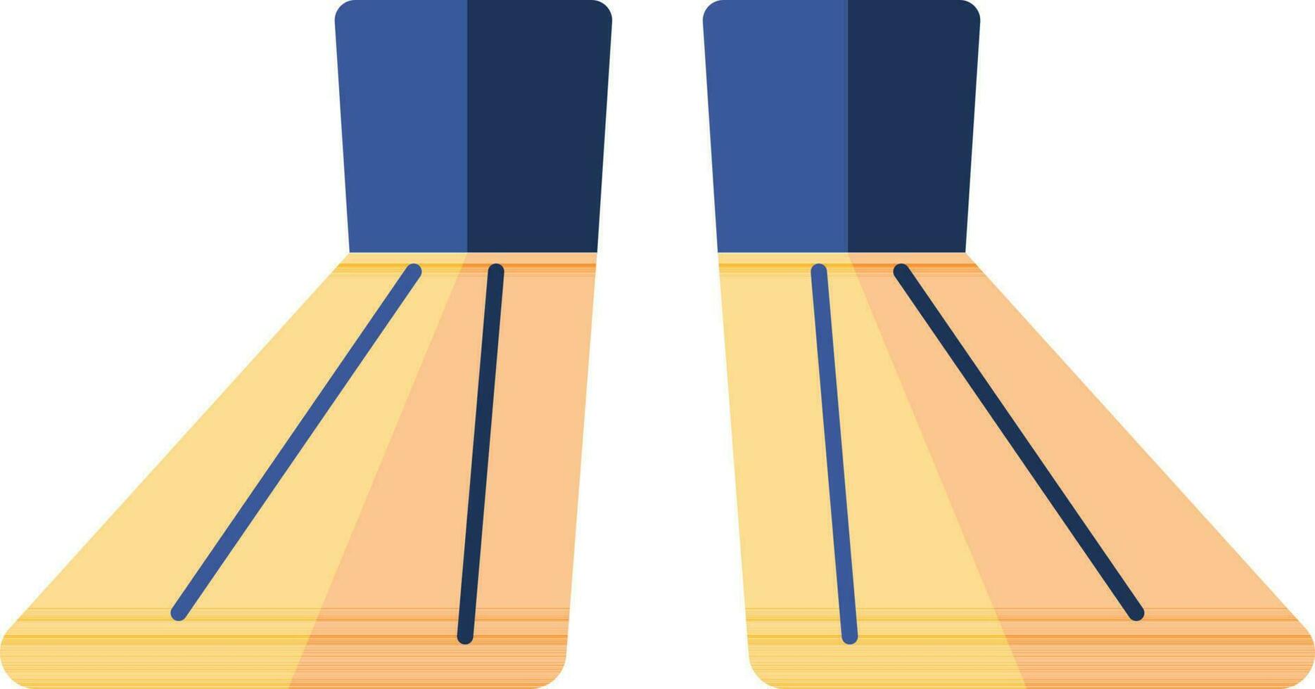 illustration av simfötter ikon i blå och orange Färg. vektor