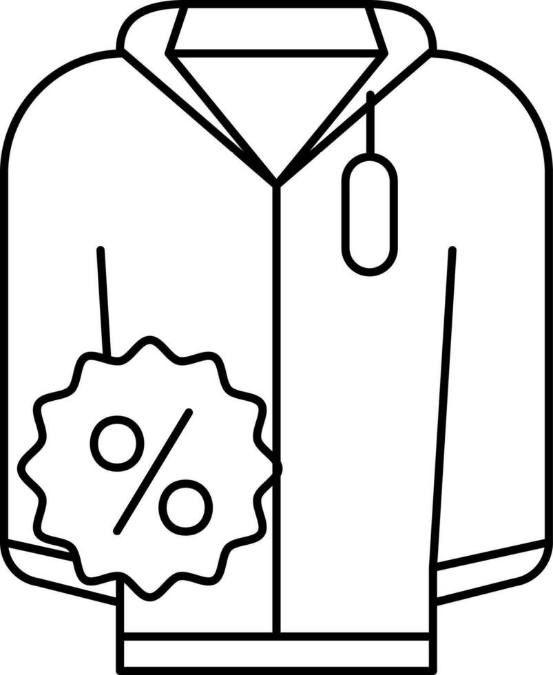 vektor illustration av skjorta rabatt ikon i platt stil.