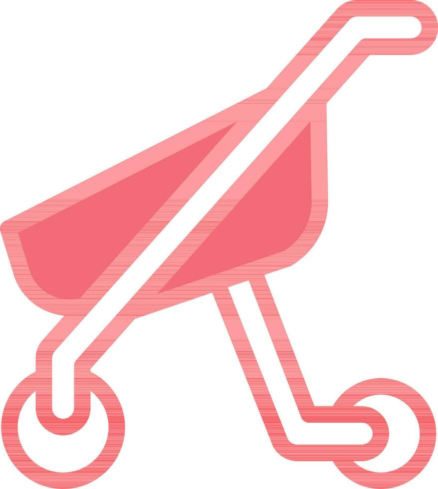 platt stil sittvagn ikon i röd och vit Färg. vektor