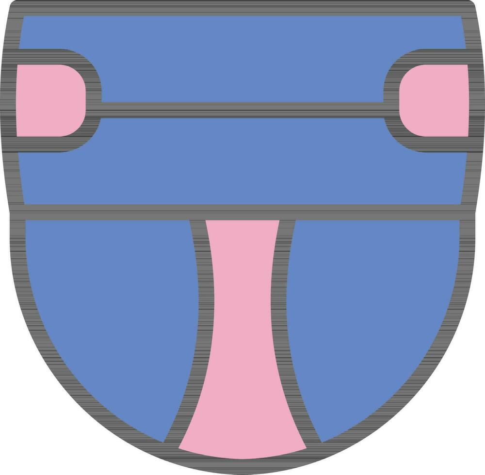 Windel Symbol im Blau und Rosa Farbe. vektor