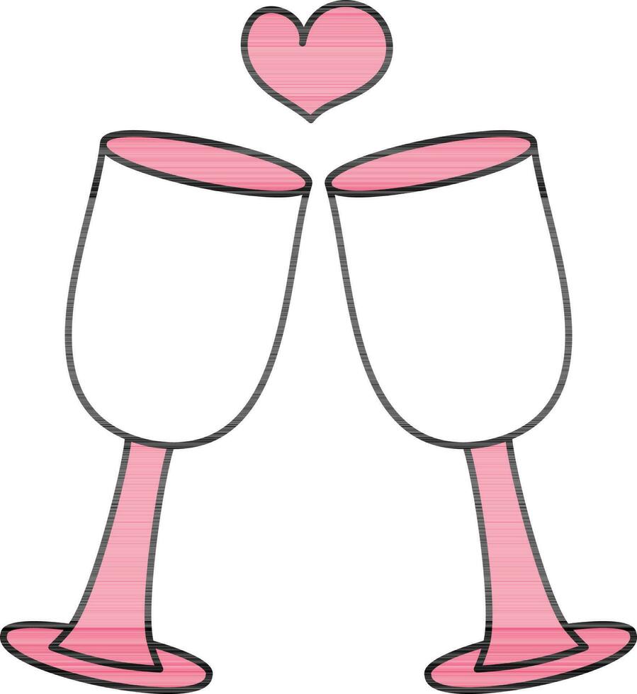 Skål glas ikon i rosa och vit Färg. vektor