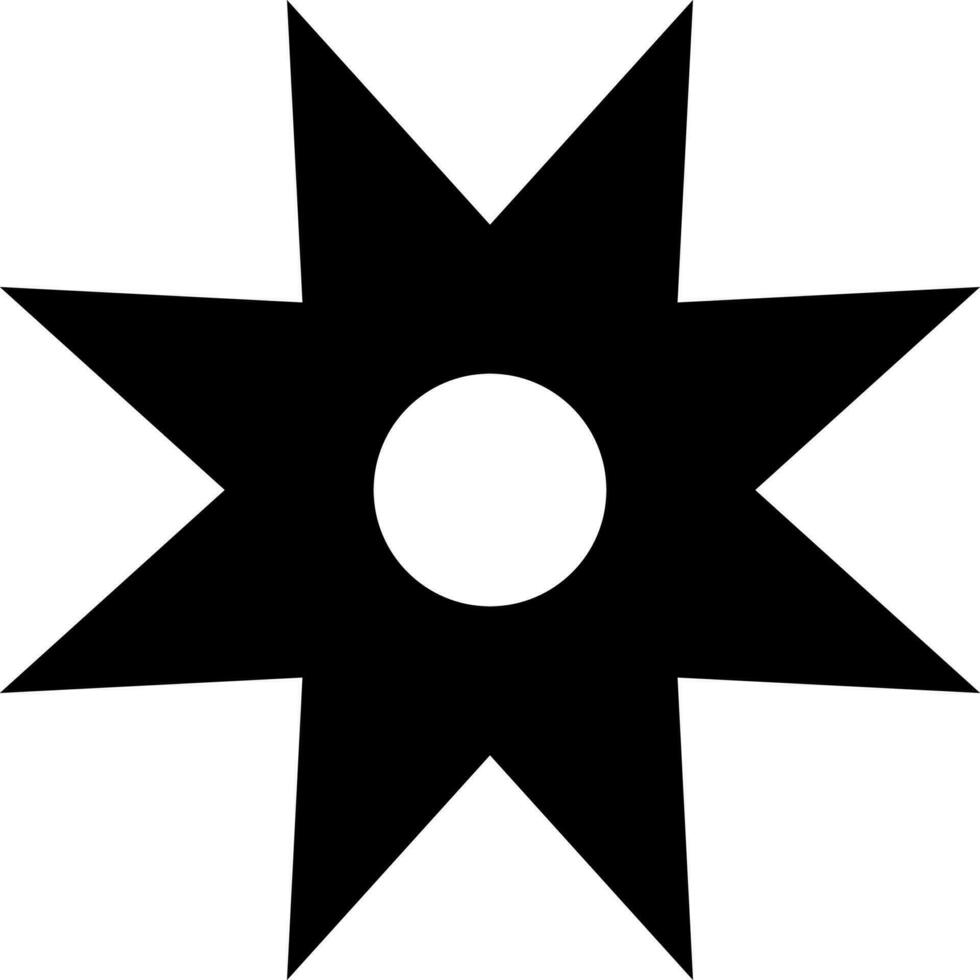 schwarz und Weiß Sheriff Star Symbol im eben Stil. vektor