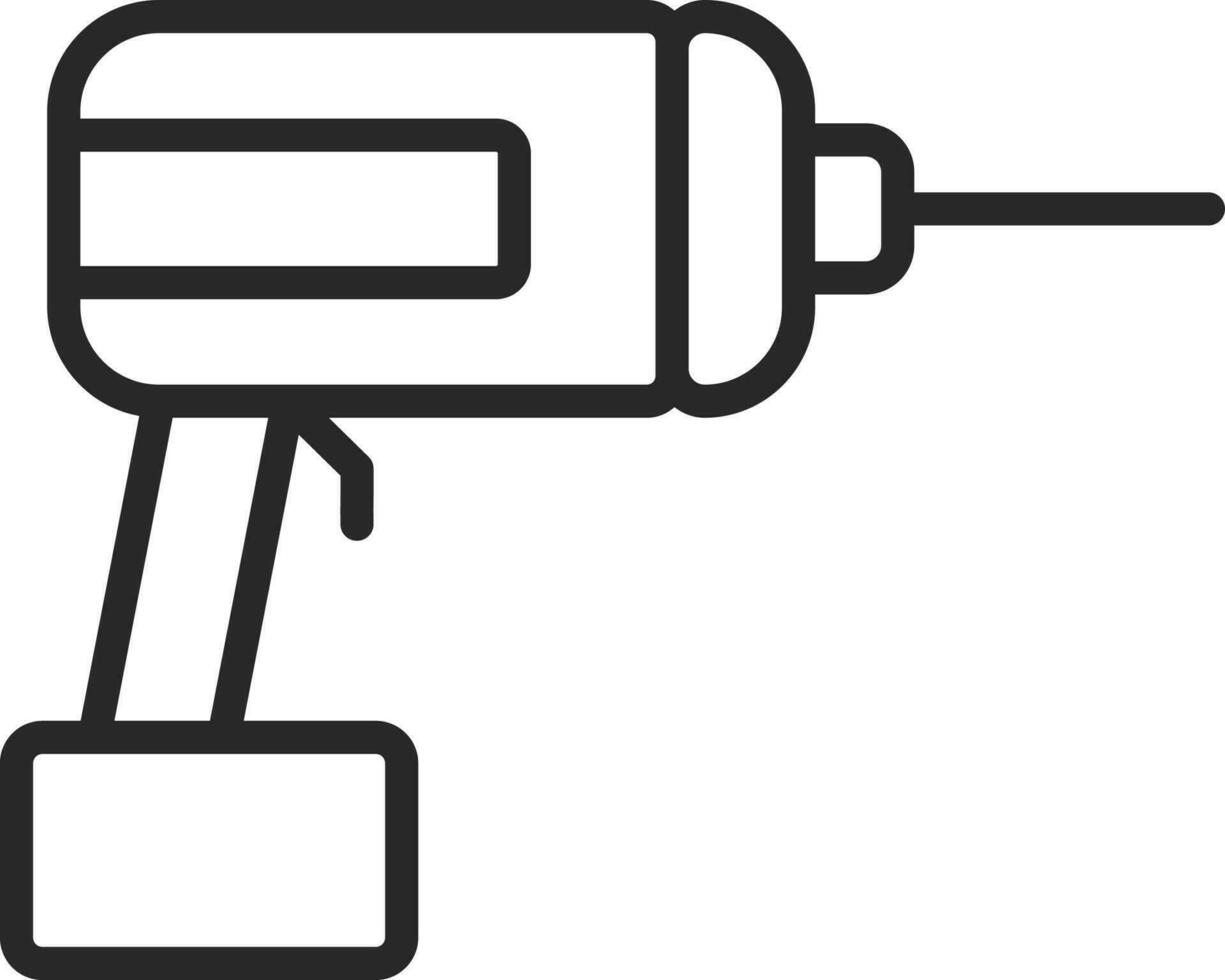 isoliert bohren Maschine Symbol im dünn Linie Kunst. vektor