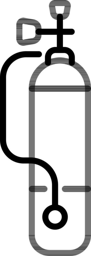 gas cylinder ikon i svart linje konst. vektor
