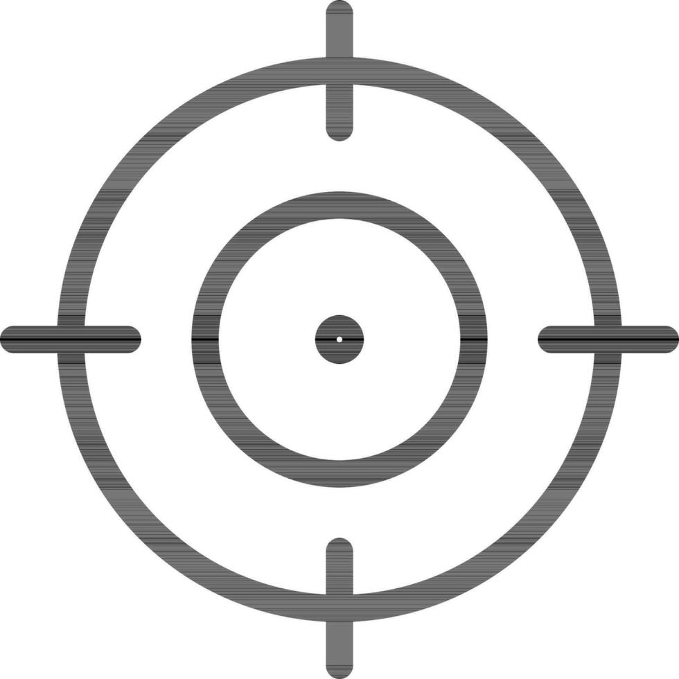 Illustration von Ziel oder Ziel Symbol im schwarz Linie Kunst. vektor