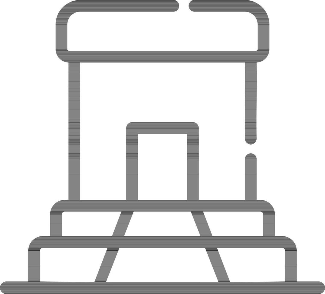 Linie Kunst aztekisch Pyramide Symbol im eben Stil. vektor