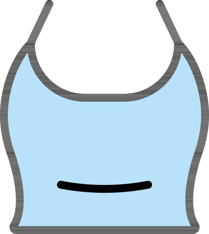 weiblich Unterhemd Symbol im Blau Farbe. vektor