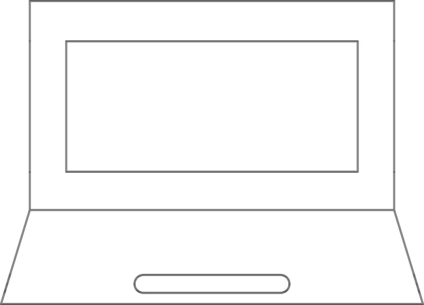 bärbar dator ikon i svart linje konst . vektor