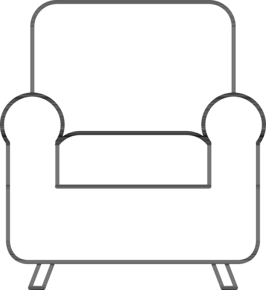 Illustration von Sofa Symbol im schwarz Linie Kunst. vektor