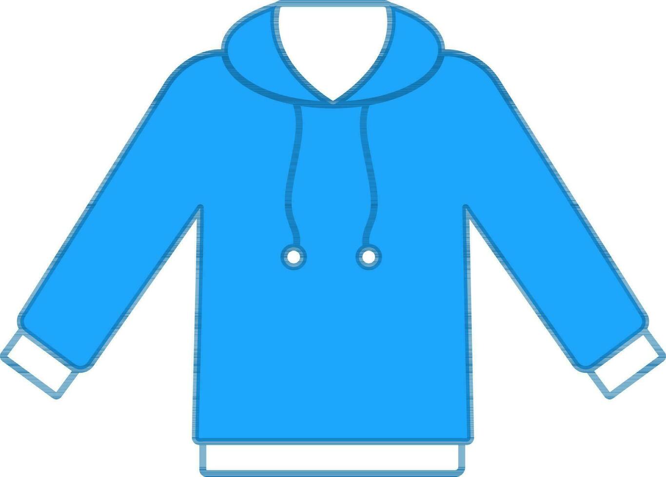 Kapuzenpullover Symbol im Blau und Weiß Farbe. vektor