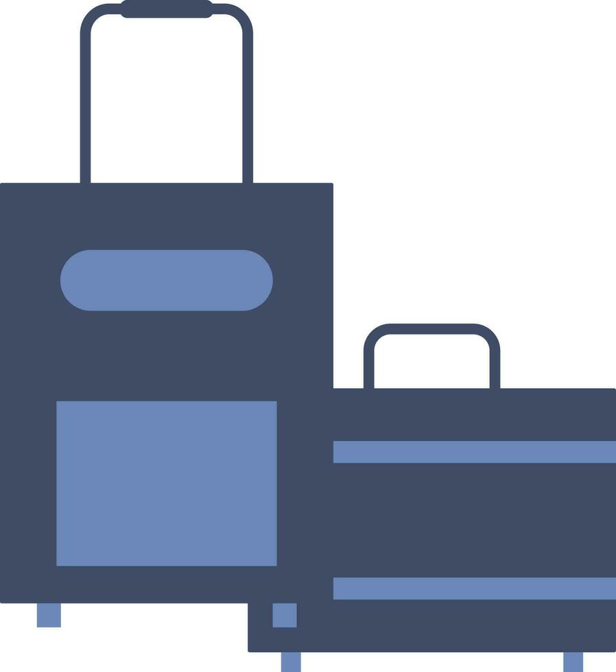 bagage eller resväska ikon i blå Färg. vektor