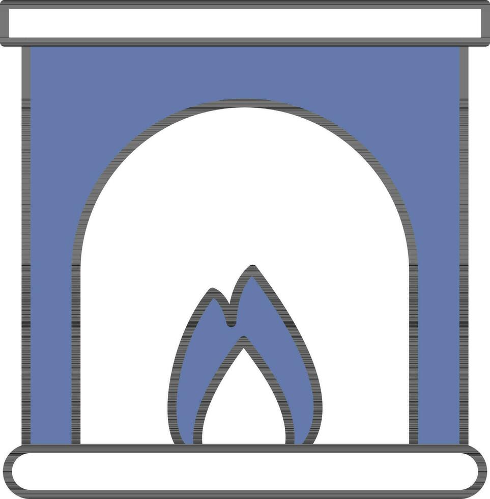 Kamin Symbol im Blau und Weiß Farbe. vektor