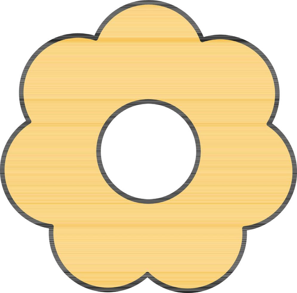 blomma form kaka ikon i gul och vit Färg. vektor