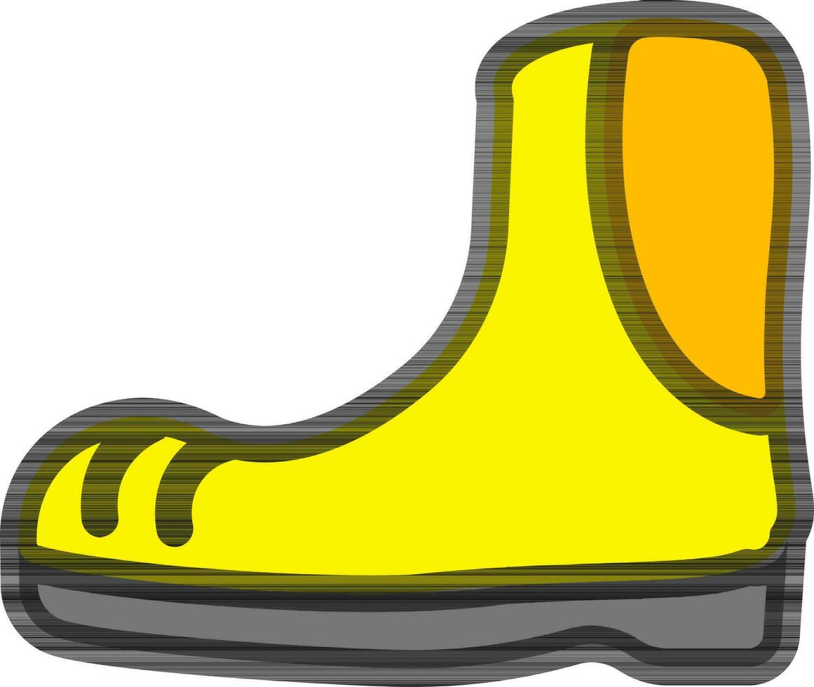 Illustration von Stiefel Symbol im Gelb und schwarz Farbe. vektor