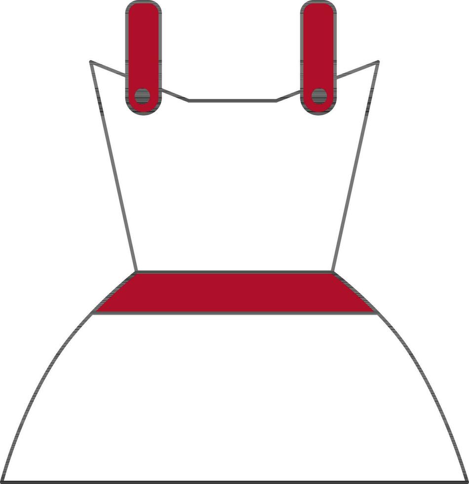 rot und Weiß Kittel Symbol im eben Stil. vektor