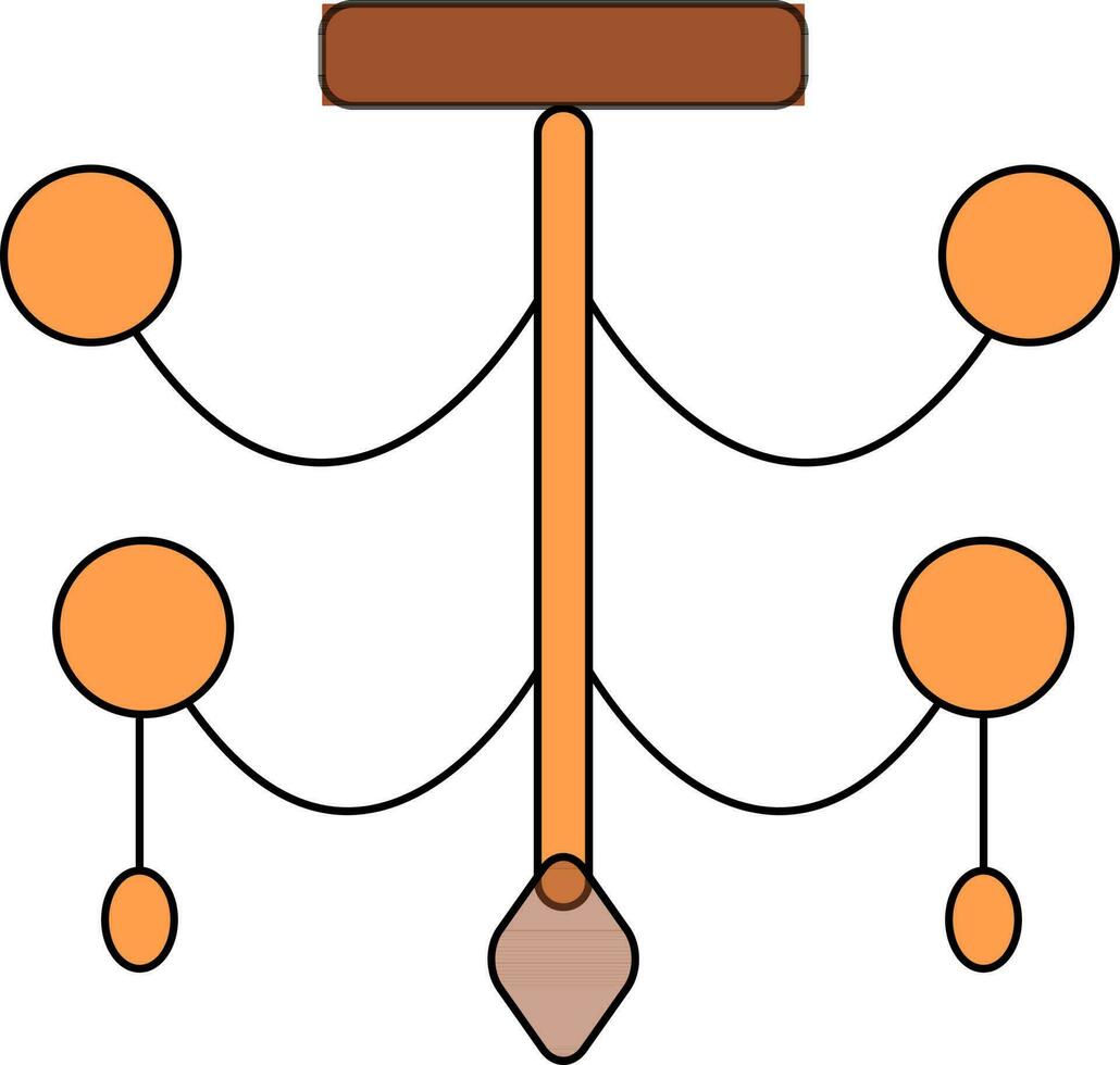 Leuchter Symbol zum dekorieren Konzept im isoliert. vektor