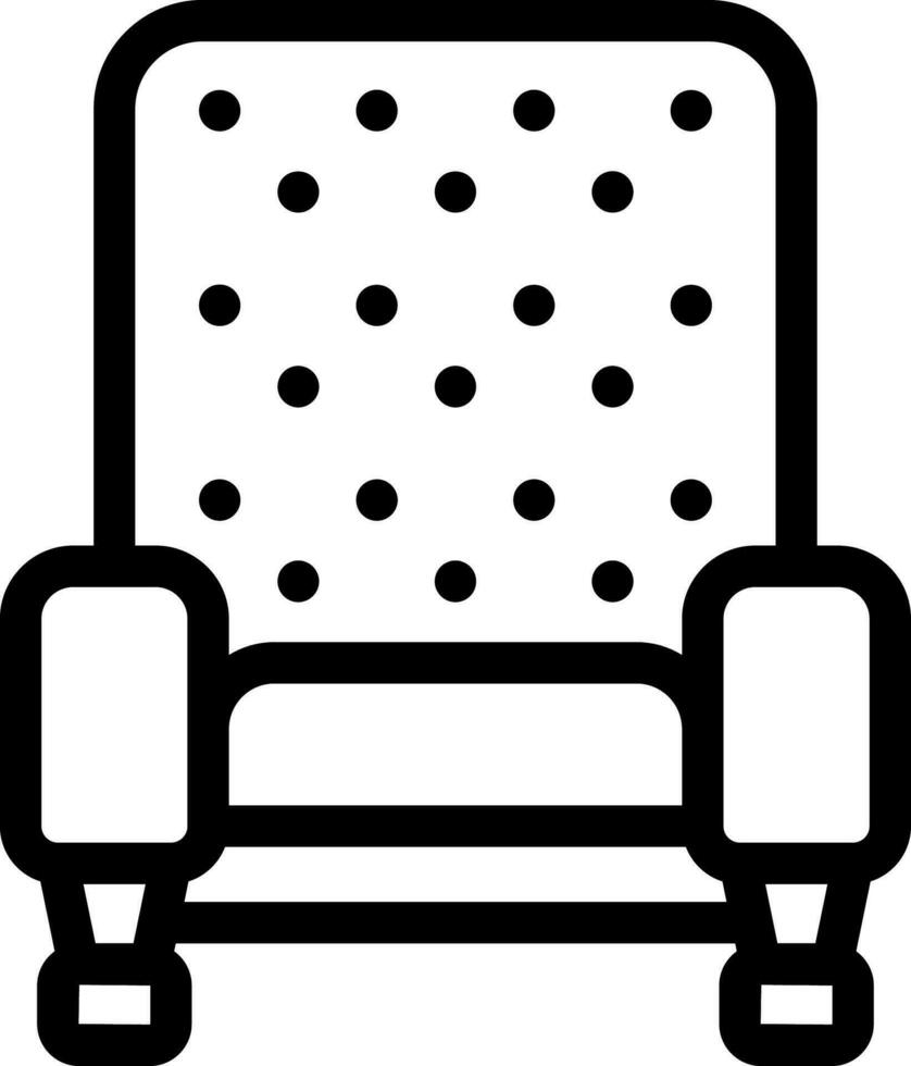 isoliert Sofa Stuhl Symbol im dünn Linie Kunst. vektor