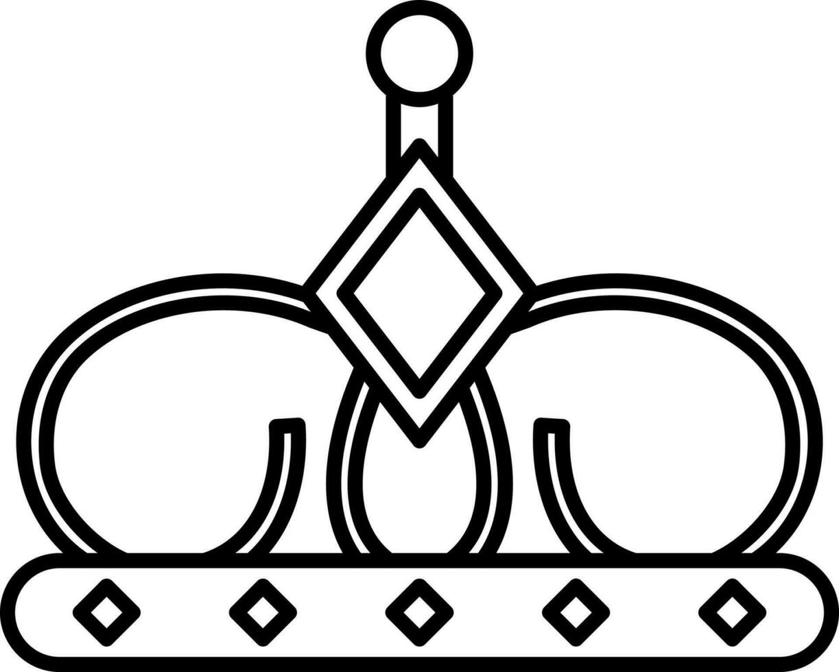 Krone Symbol im schwarz Linie Kunst. vektor