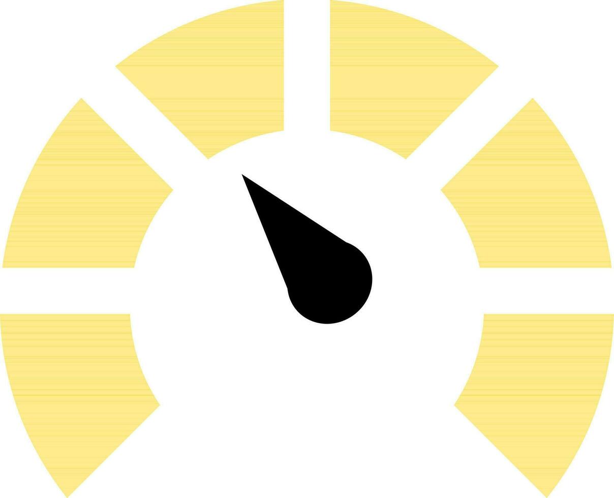 Gelb Tachometer auf Weiß Hintergrund. vektor