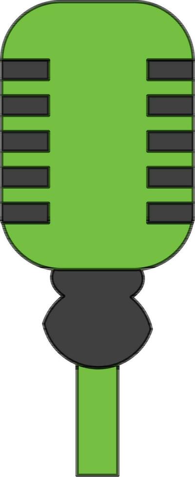 Mikrofon Symbol im Grün Farbe mit Schlaganfall zum Musik- Konzept. vektor