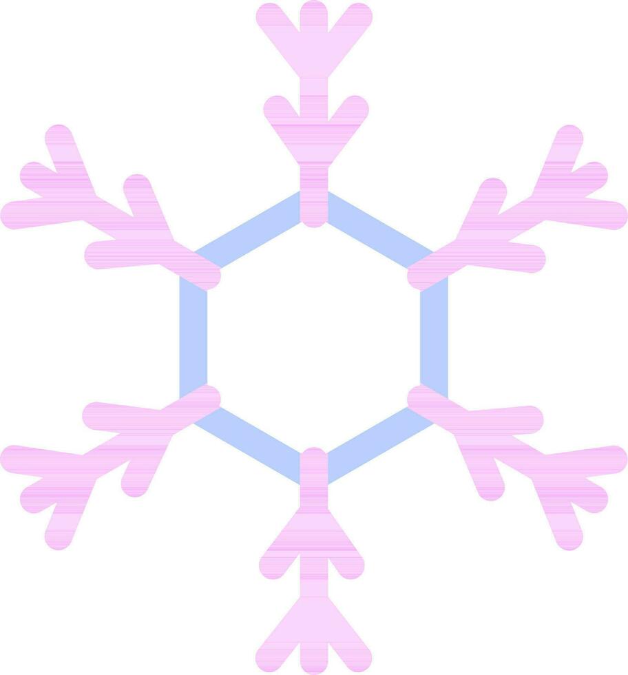 linje konst illustration av snöflinga ikon i rosa och blå Färg. vektor