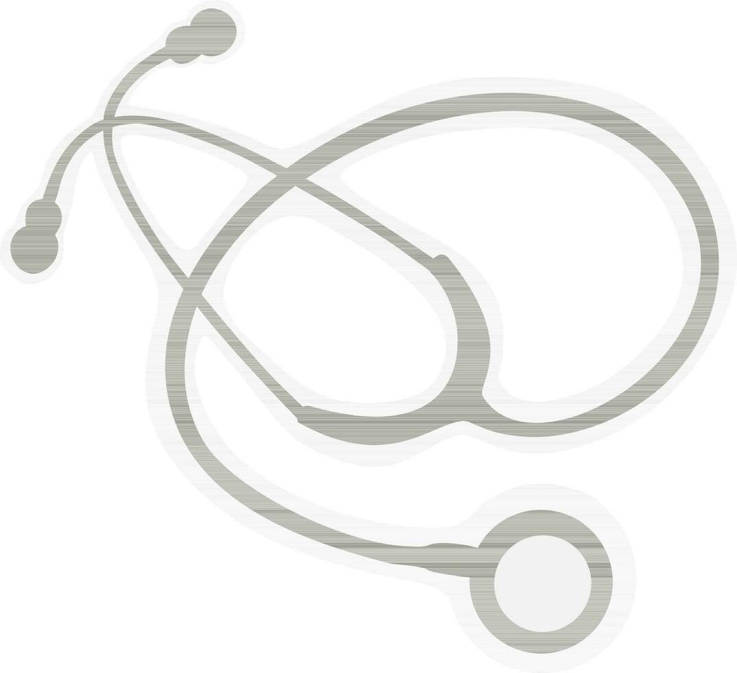 platt illustrtaion av stetoskop tillverkad med grå Färg. vektor