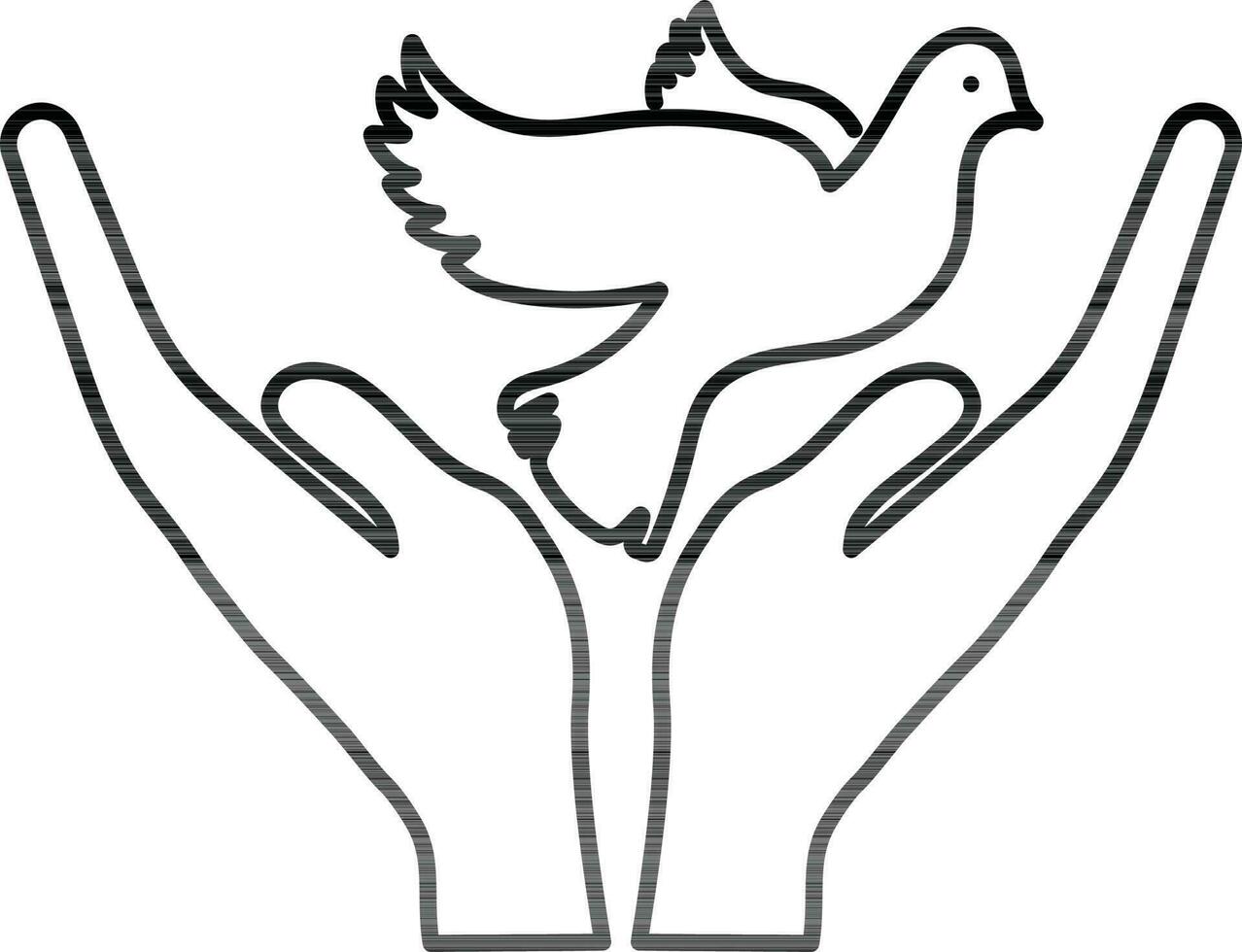 Symbol von Hand loslassen Vogel. vektor