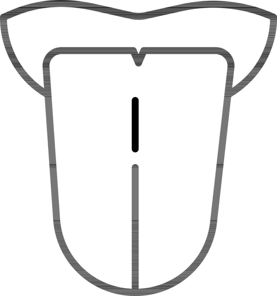 svart översikt tounge ikon på vit bakgrund. vektor