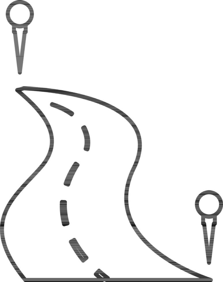 Linie Kunst Symbol von Pfadfinder mit Karte Stifte. vektor