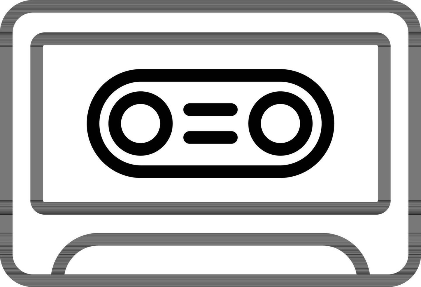 linje konst illustration av kassett ikon i platt stil. vektor