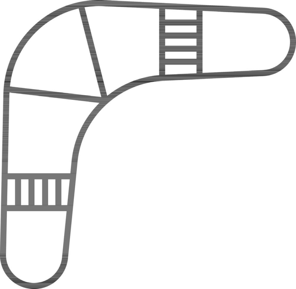 bumerang leksak ikon eller symbol i svart linje konst. vektor