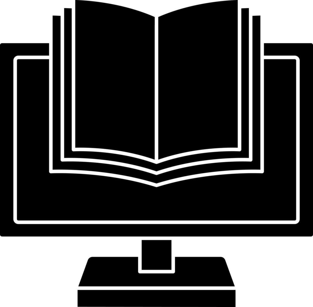 E-Book und Desktop Bildschirm Symbol im Glyphe Stil. vektor