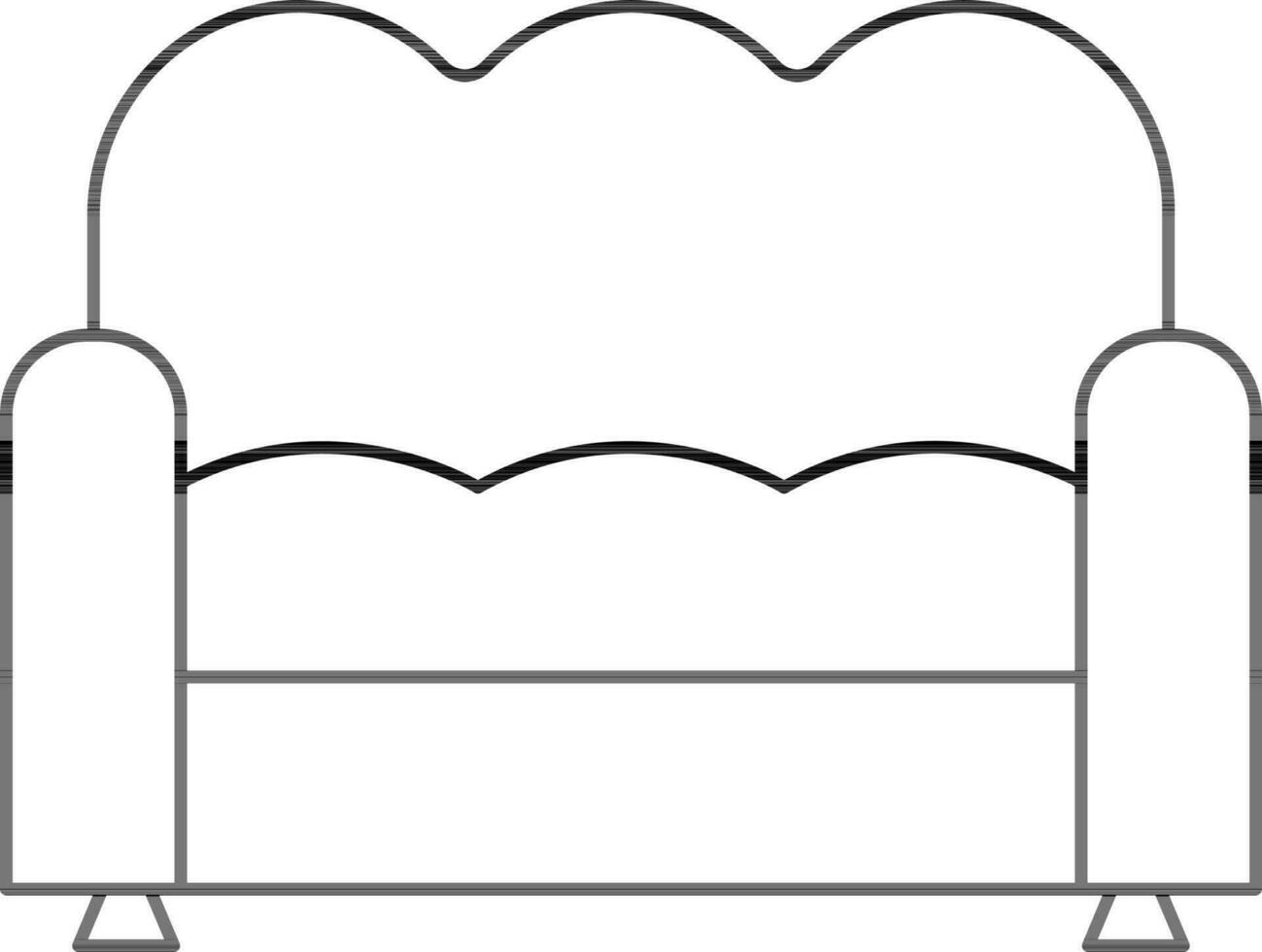 Illustration von Sofa oder Couch Symbol im schwarz Linie Kunst. vektor