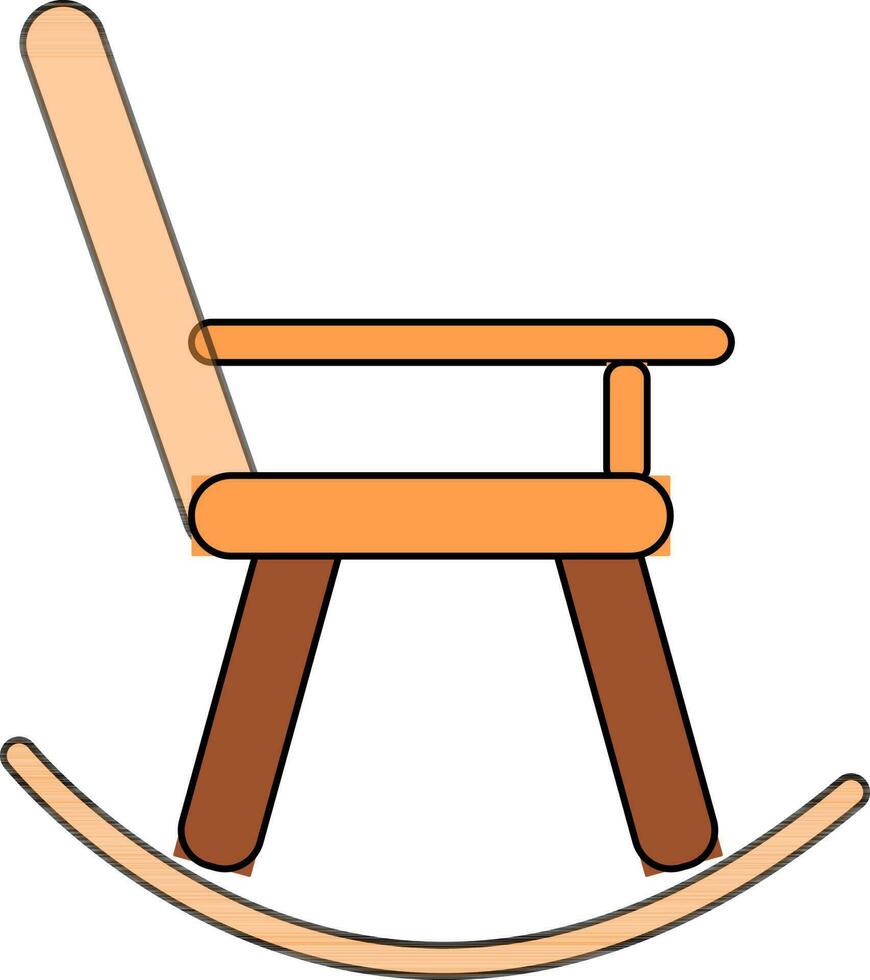 gungande stol ikon med Färg stil i isolerat. vektor