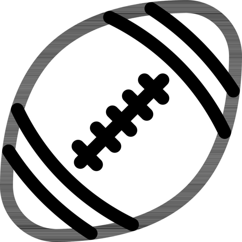 svart linje konst illustration av rugby boll ikon. vektor