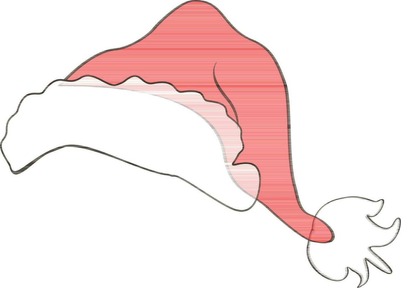 Vektor Illustration von ein Santa Hut im rot und Weiß Farbe.