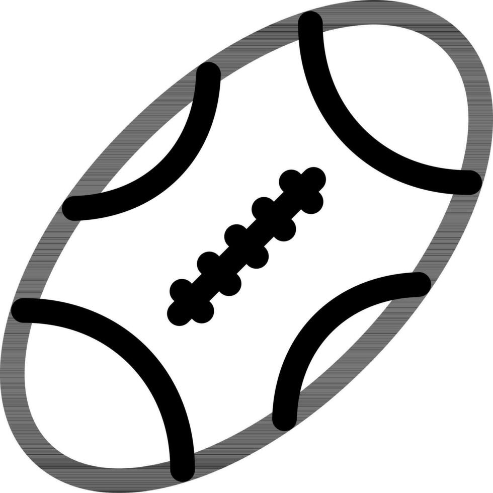 Linie Kunst Rugby Ball Symbol im eben Stil. vektor