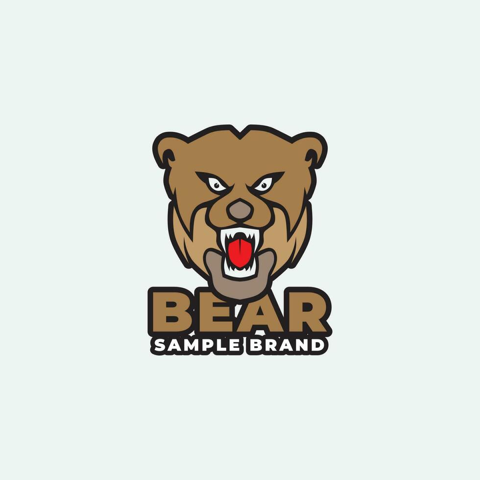 en brun Björn logotyp design vektor