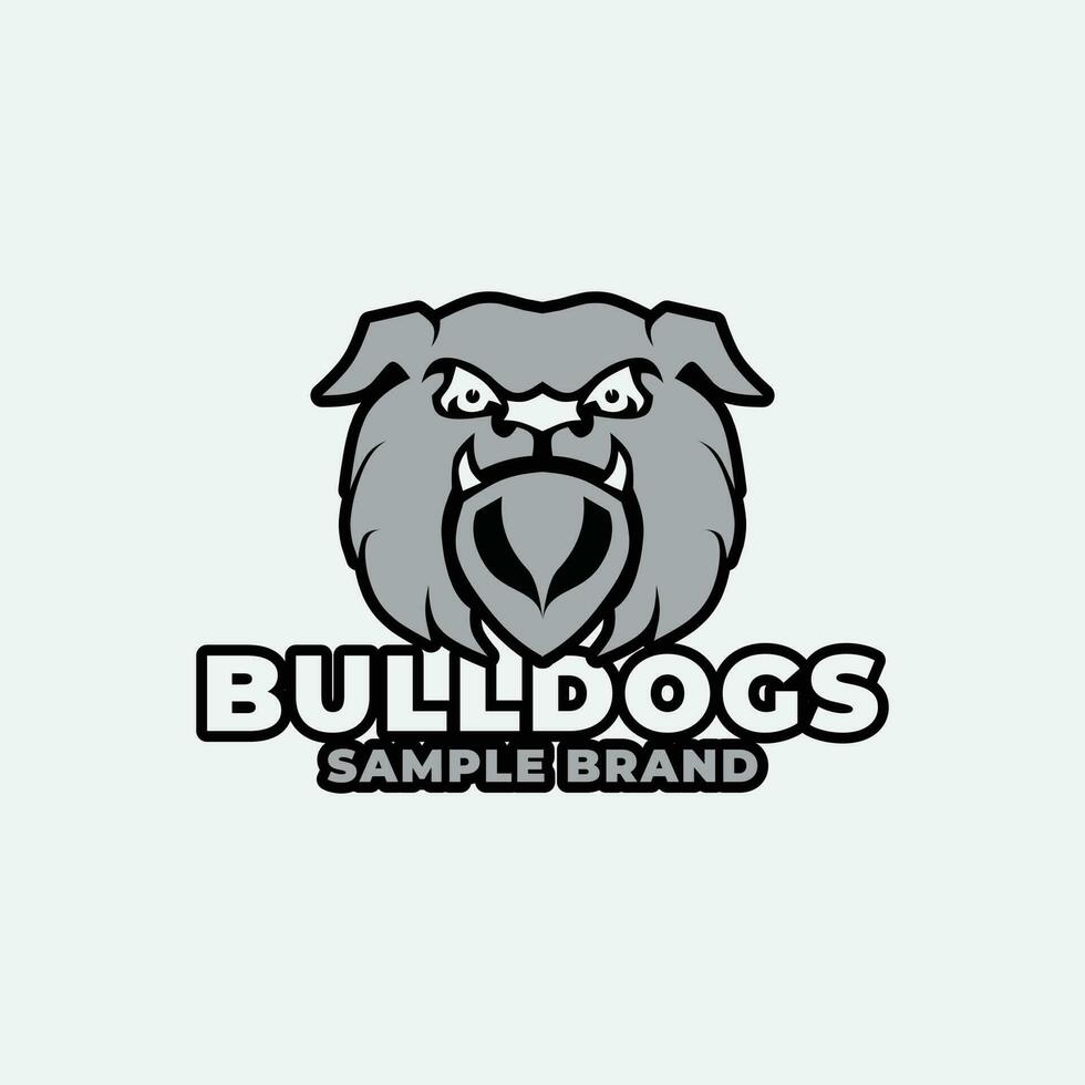 grå bulldoggar logotyp design vektor