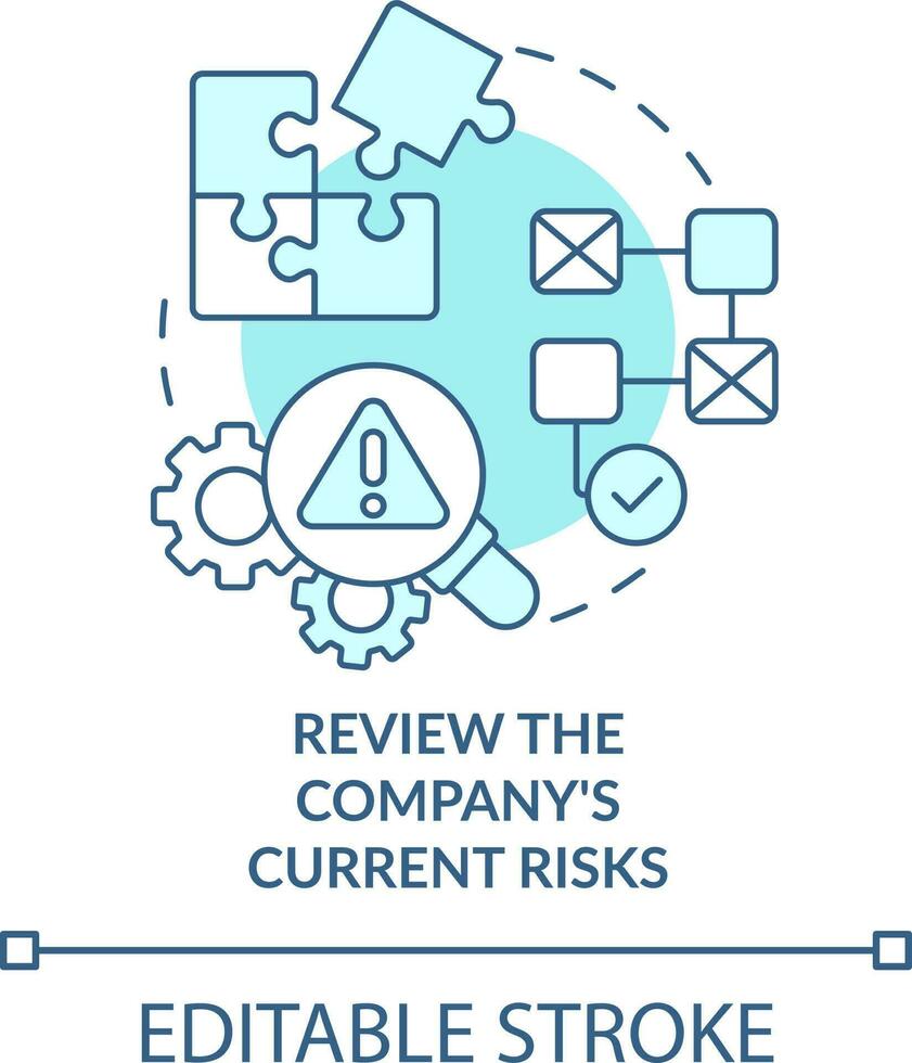 recension företag nuvarande risk turkos begrepp ikon. kassan förvaltning nödvändighet abstrakt aning tunn linje illustration. isolerat översikt teckning. redigerbar stroke vektor