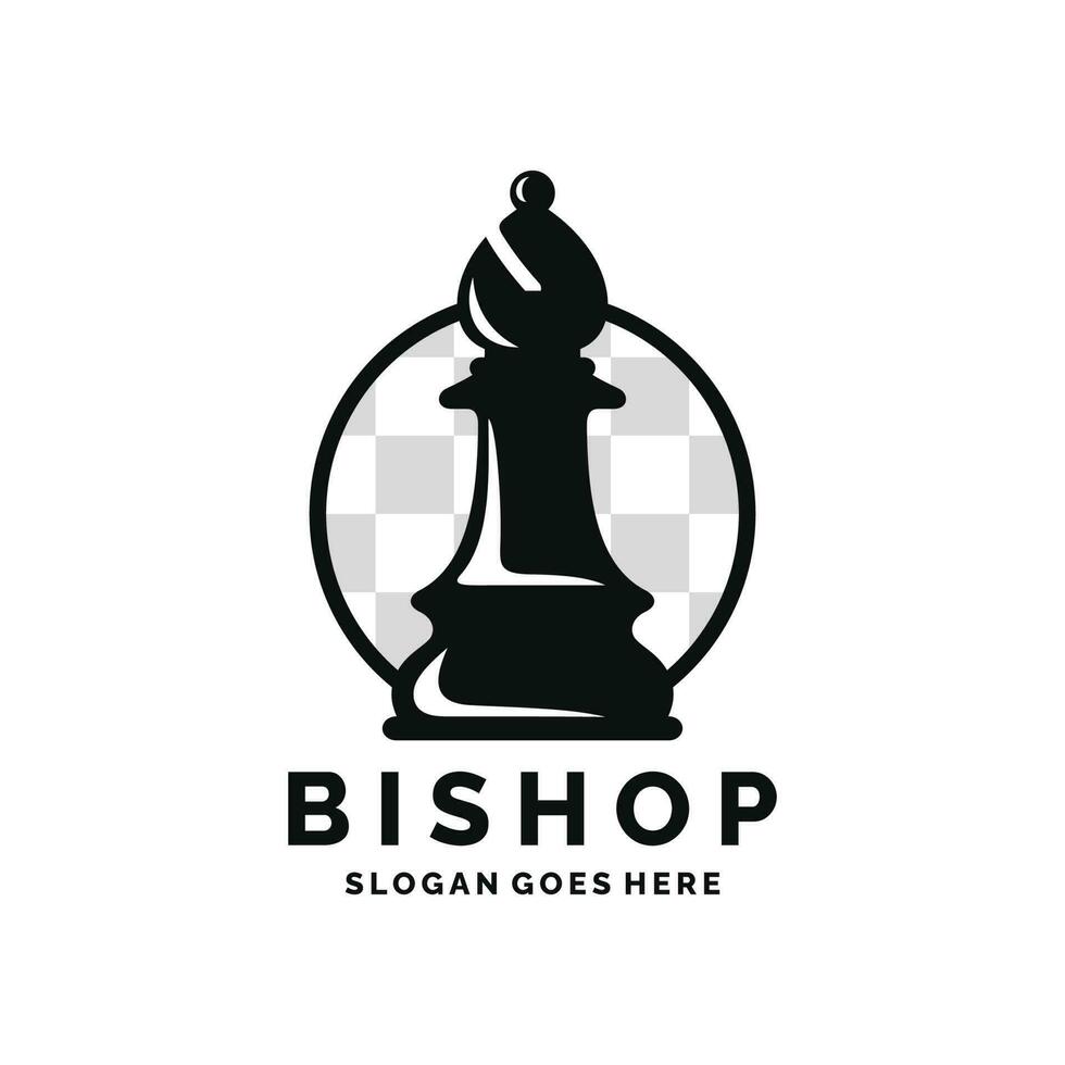 Bischof Schach Logo Design Vektor Illustration