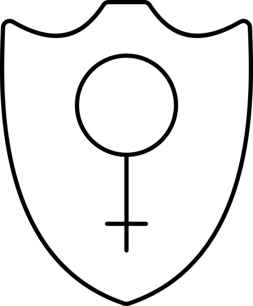 weiblich Geschlecht Symbol Schild schwarz Schlaganfall Symbol. vektor