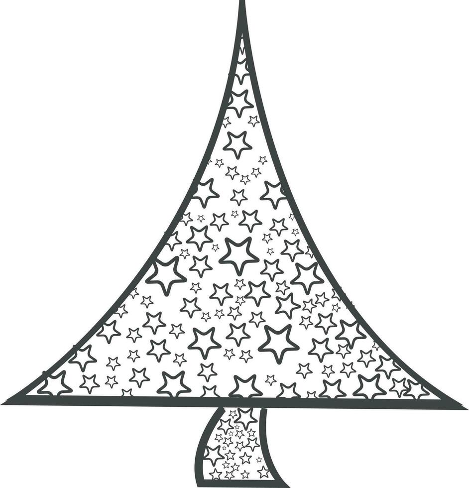 stjärnor dekorerad jul träd ikon. vektor