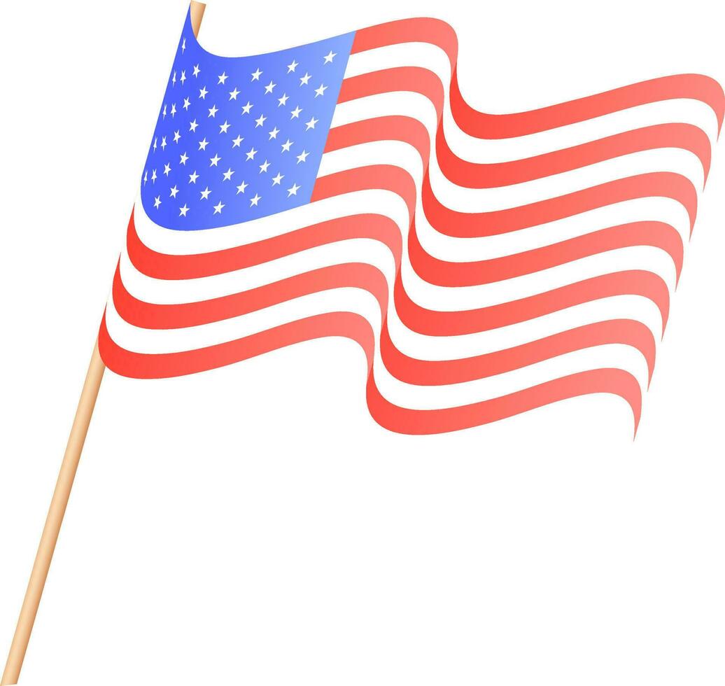 element av USA flagga på vit bakgrund. vektor