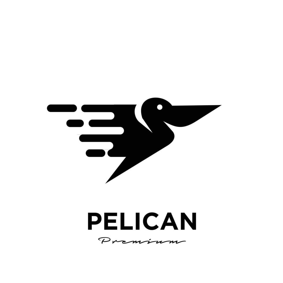 abstrakte fliegende Pelikan schnelle Daten Logo Icon Design Illustration Vektor Vorlage