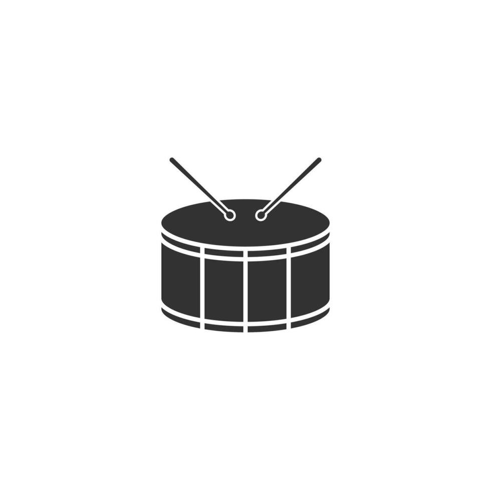 silhuett ikon av trumma. instrument ikon av musik. trumma tecknad serie. vektor