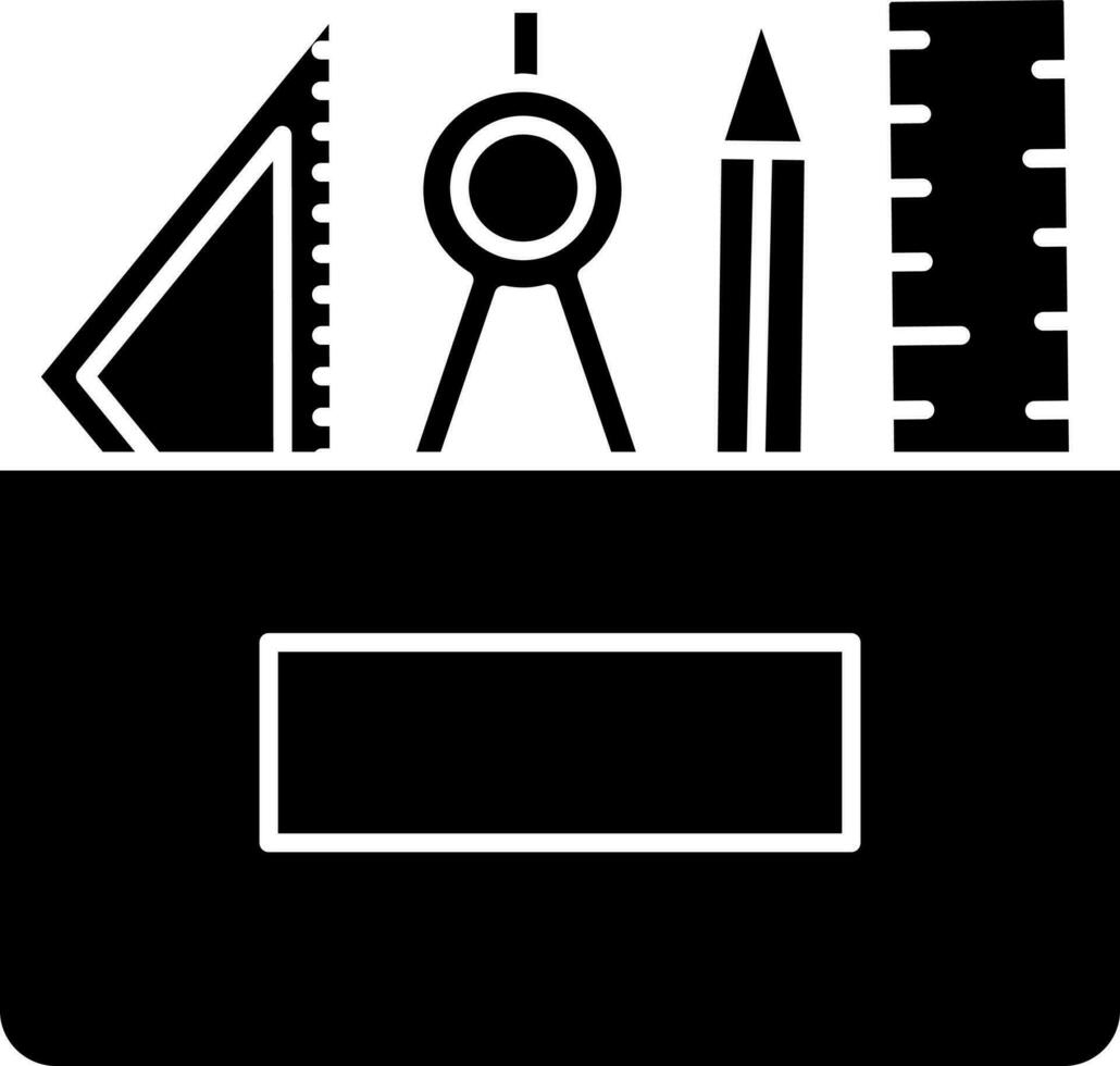 mathematisch Werkzeug Box Symbol im Glyphe Stil. vektor