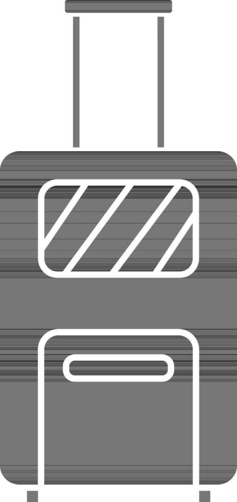 schwarz und Weiß Farbe Gepäck Symbol im eben Stil. vektor
