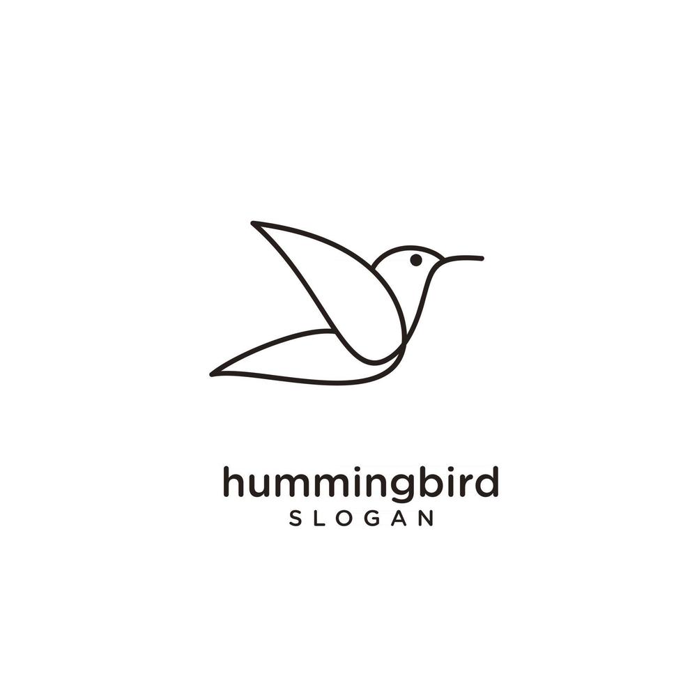kolibri linje abstrakt enkel modern logotyp ikon design vektor